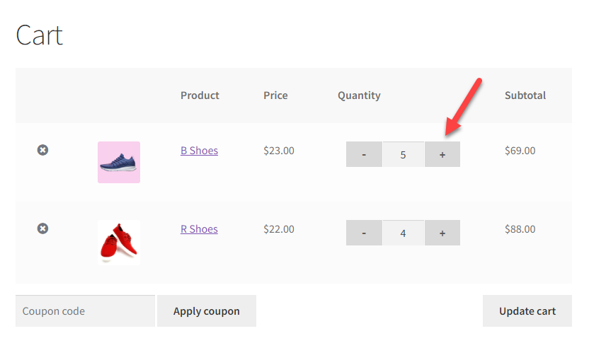 display attractive increment buttons that appear on product, shop, and cart pages