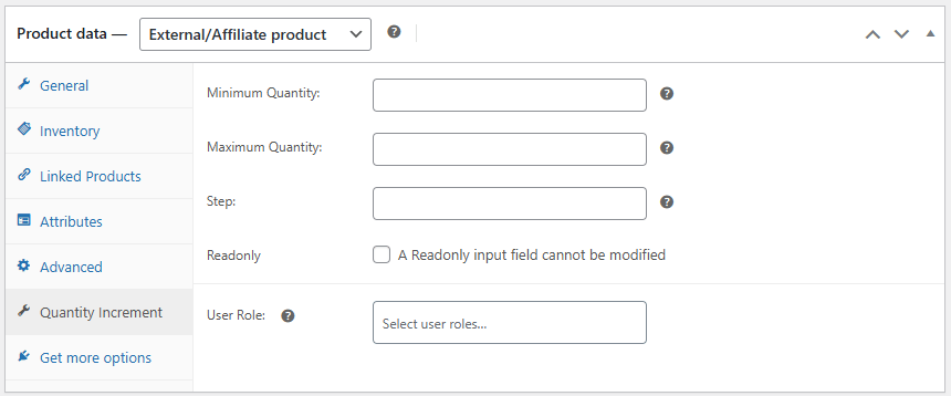 Product Level Settings for Quantity Button