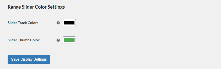 Range Slider Color Settings