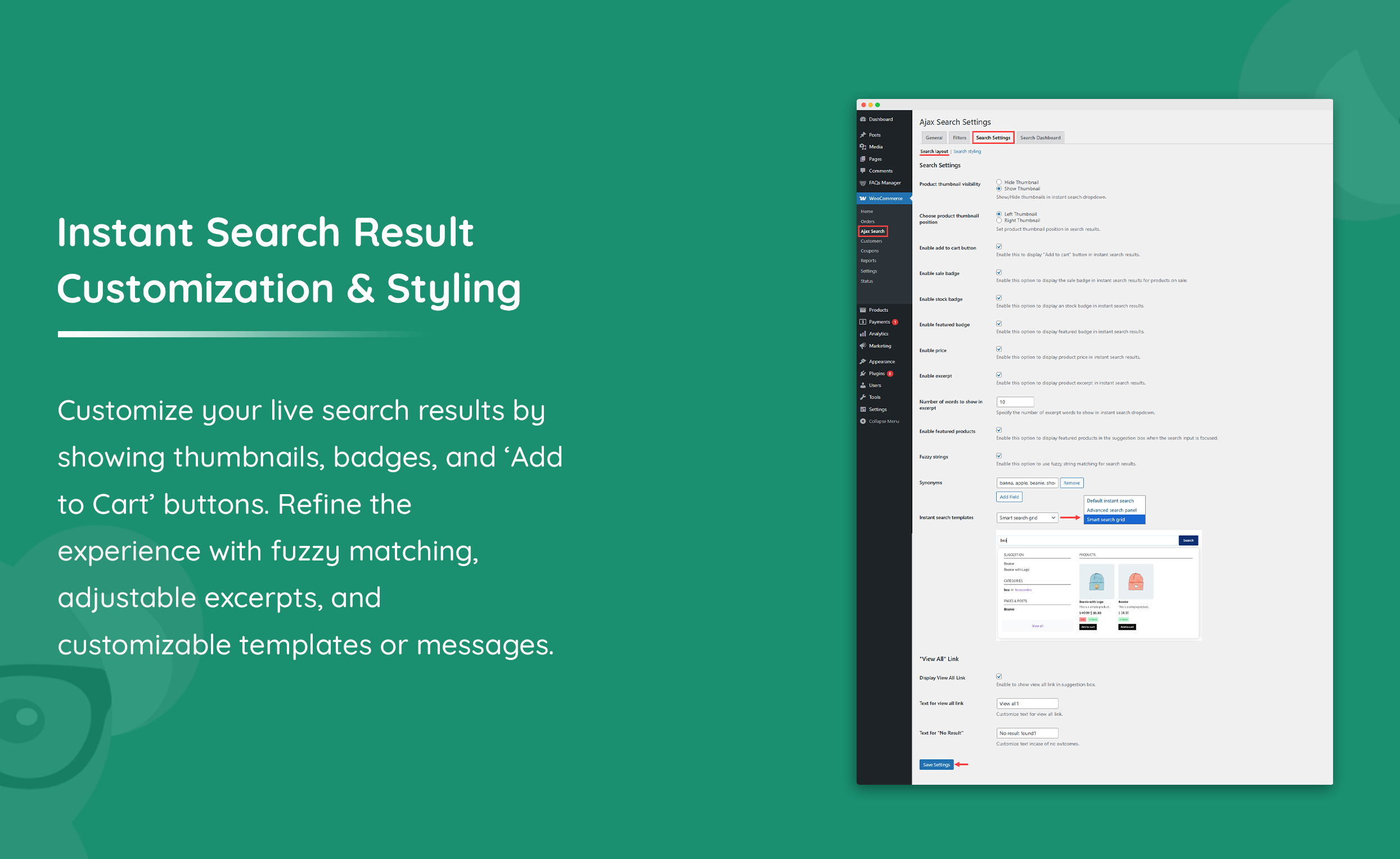 WooCommerce Ajax Search - Instant Live Search Bar