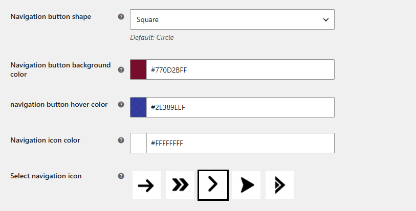 Configure Navigation Arrows