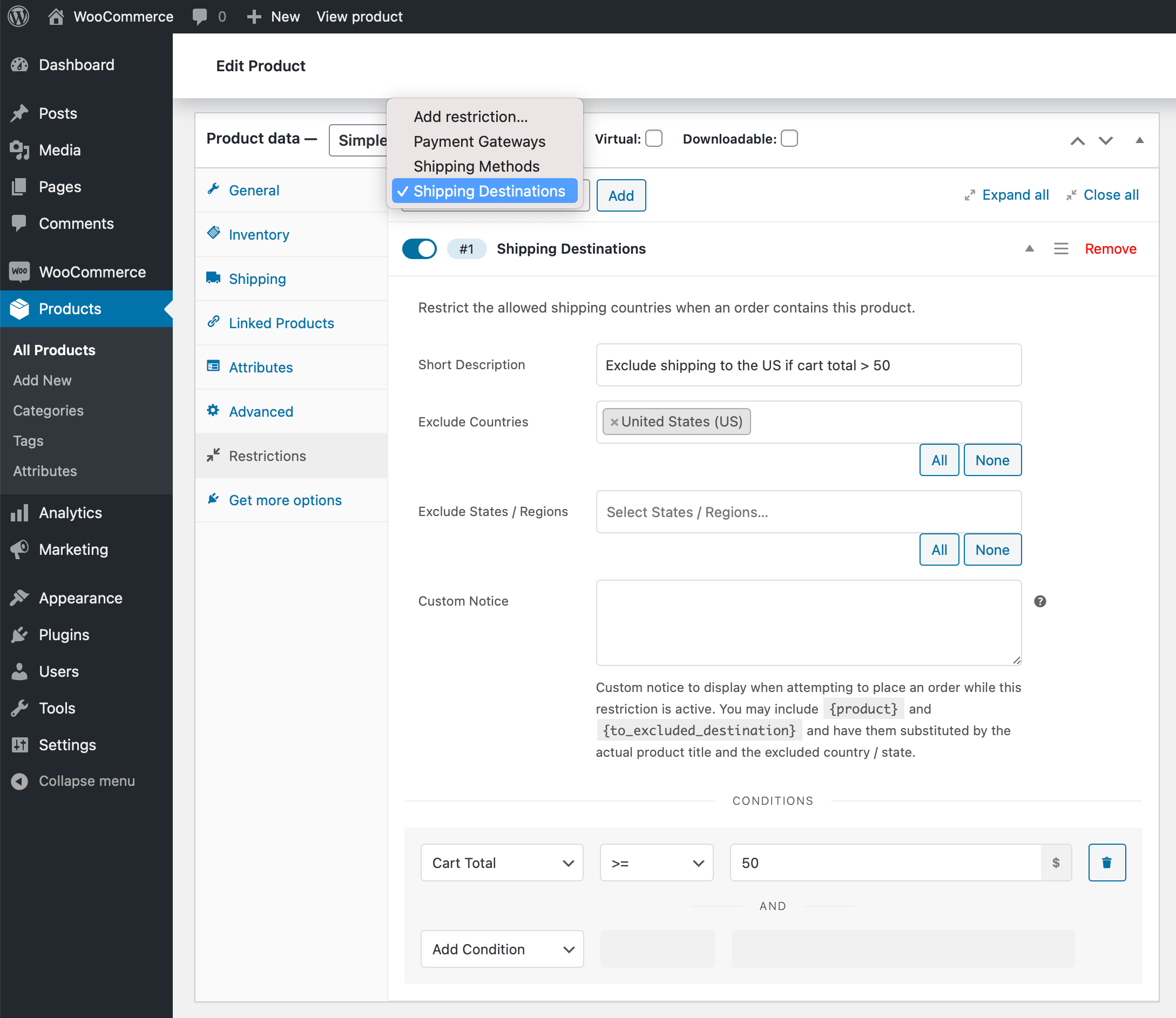 Conditional Shipping and Payments Documentation - WooCommerce