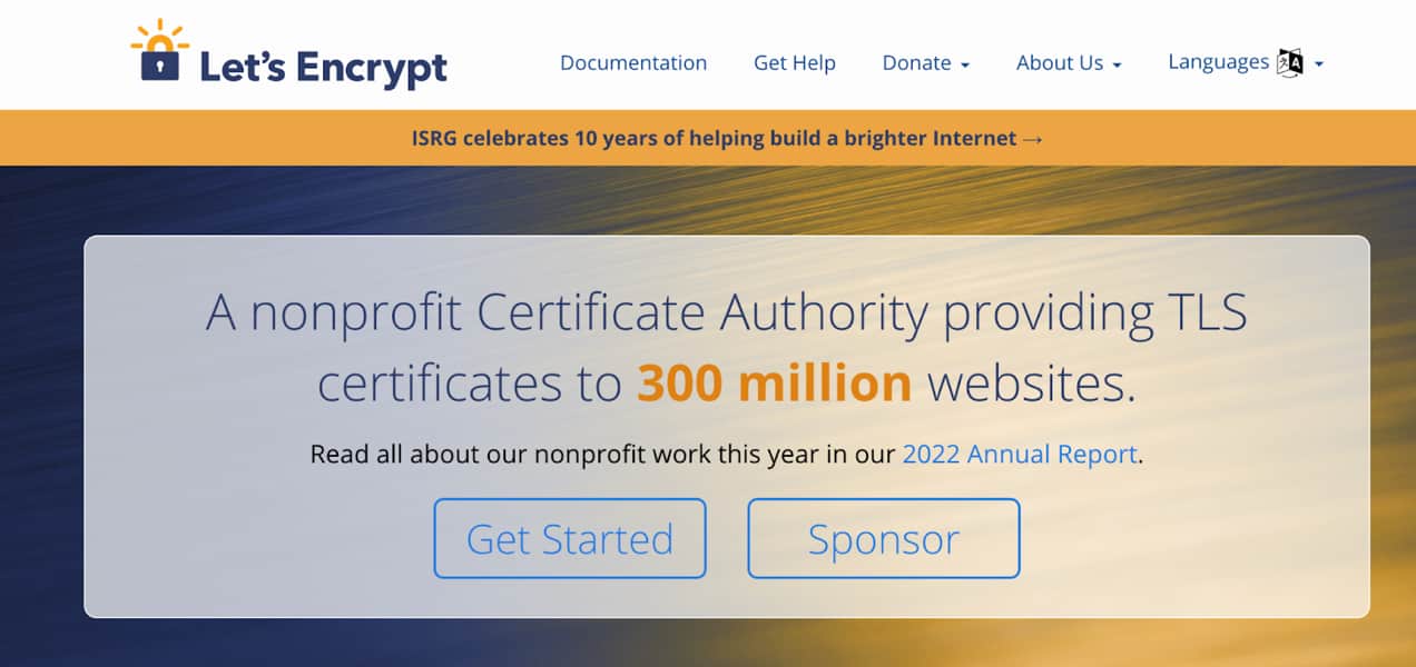 Let's Encrypt homepage