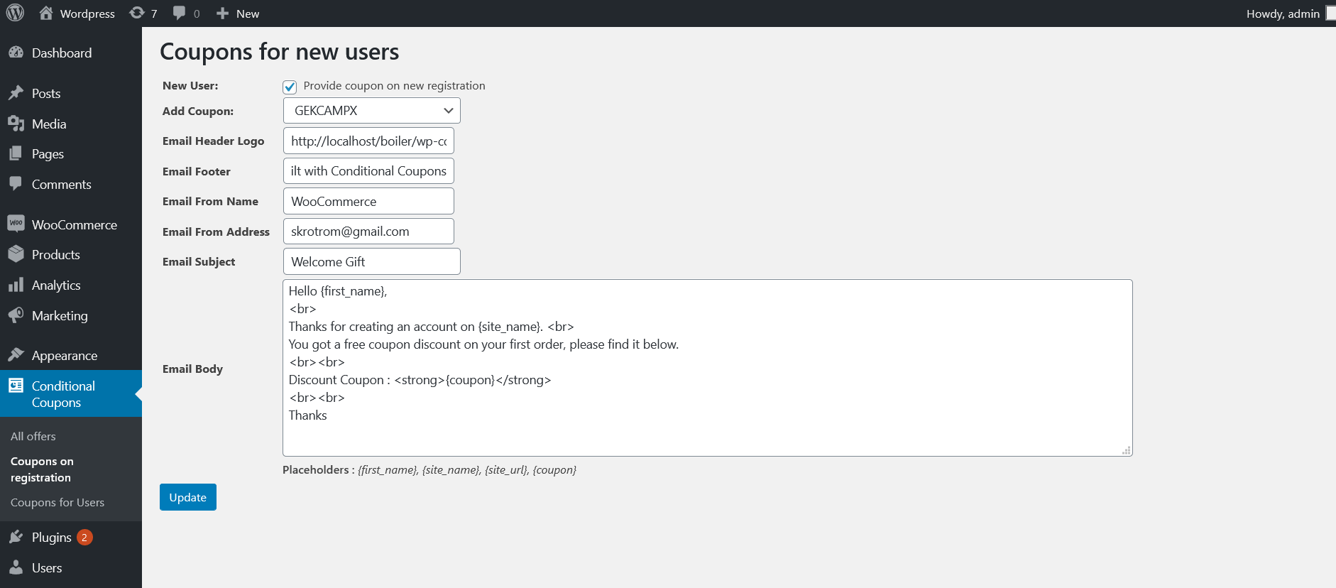 Conditional Coupons for Documentation