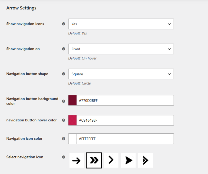 Arrow Settings