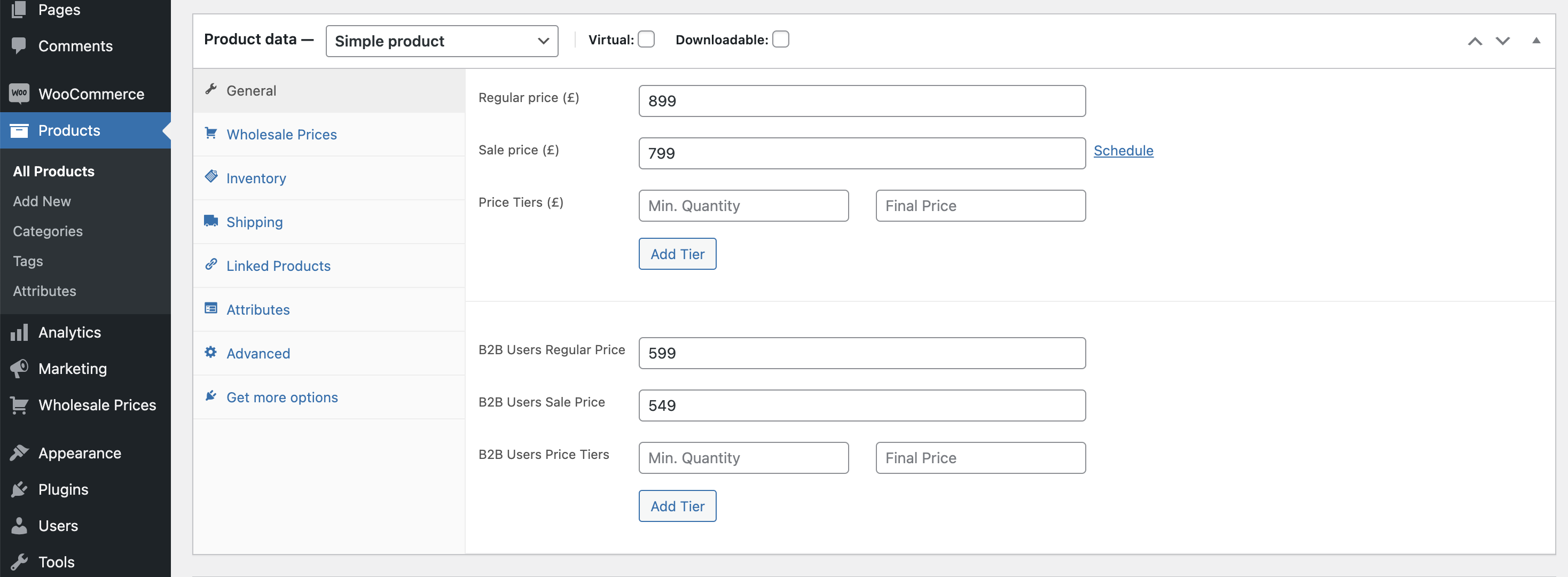 wholesale prices