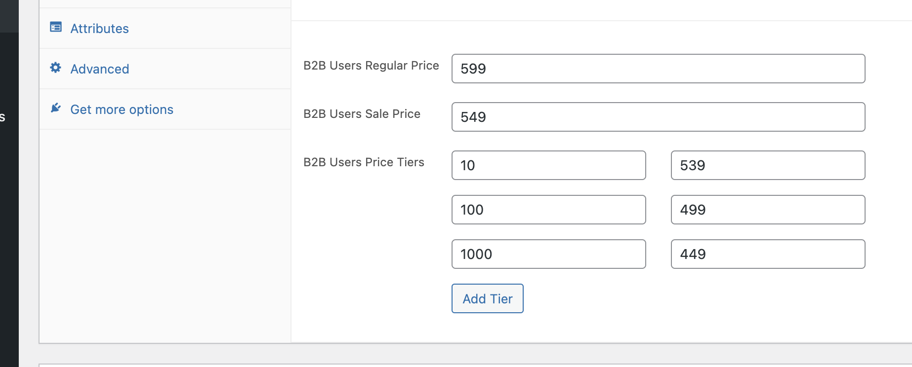 tiered pricing by group