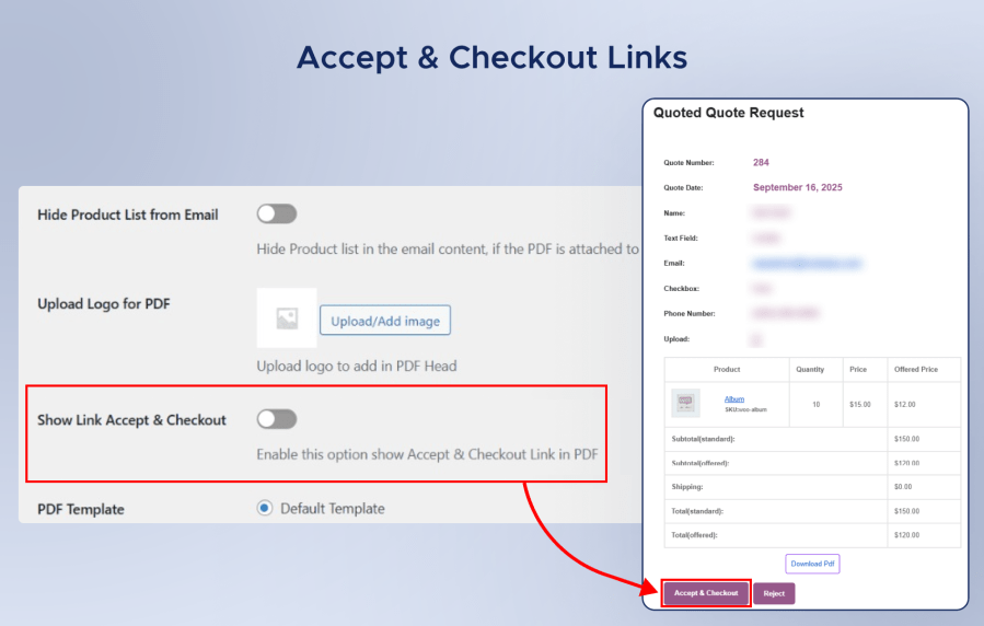 Accept Checkout Links