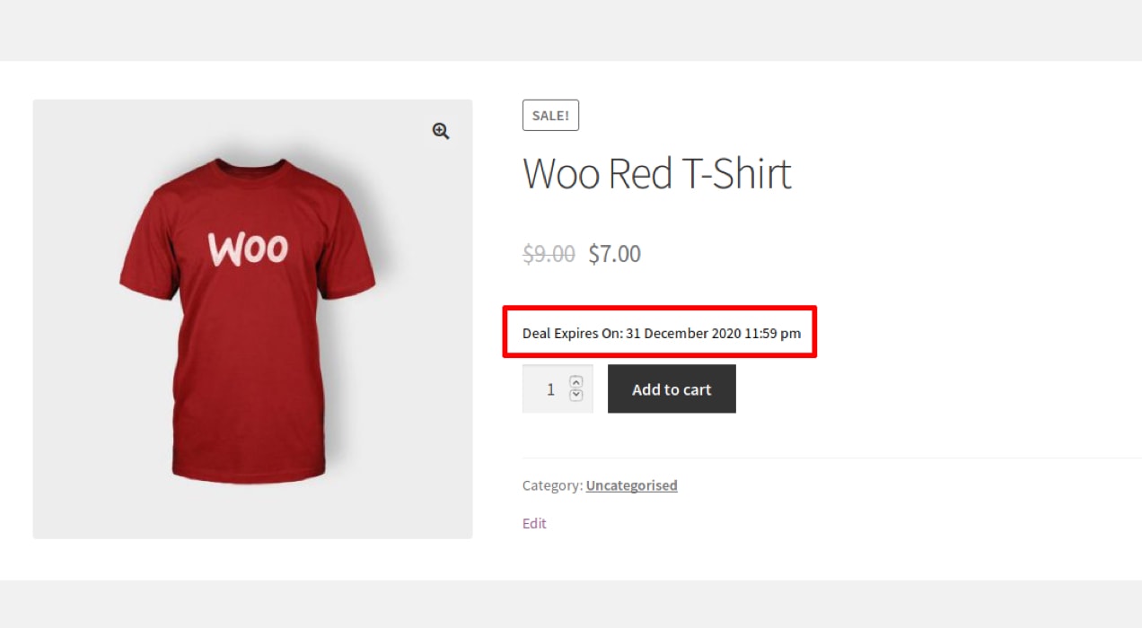 using time-based urgency to encourage sales on a product page