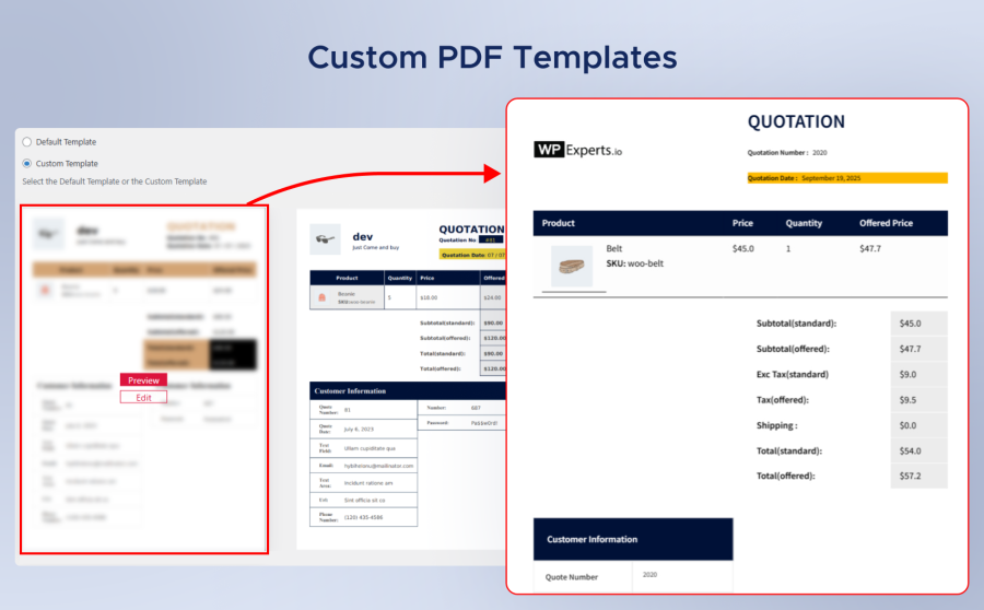 Custom PDF Templates