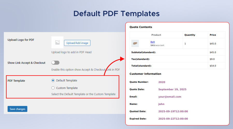 Default PDF Templates