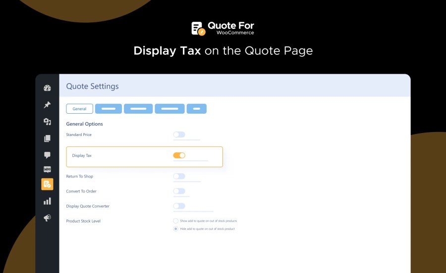 Display Tax on the Quote Page Feature