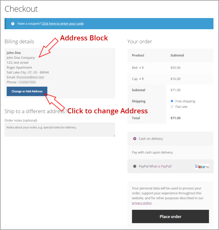 Billing Address Block