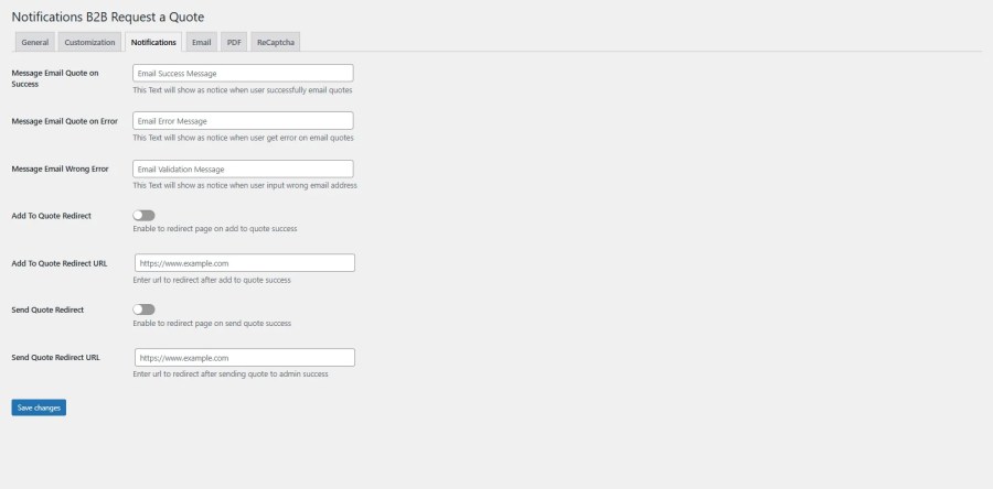 Quote Notification Settings
