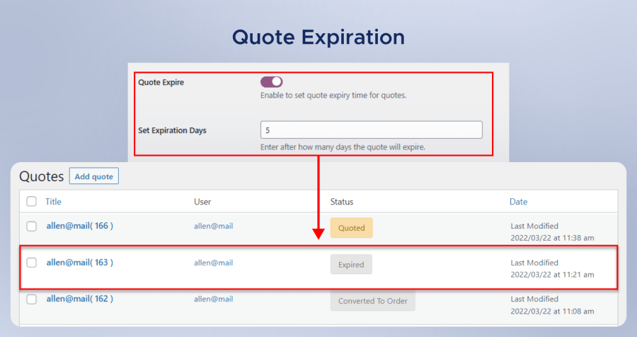 Quote Expiration