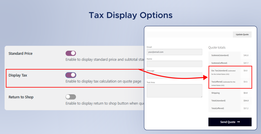 Tax Display Options