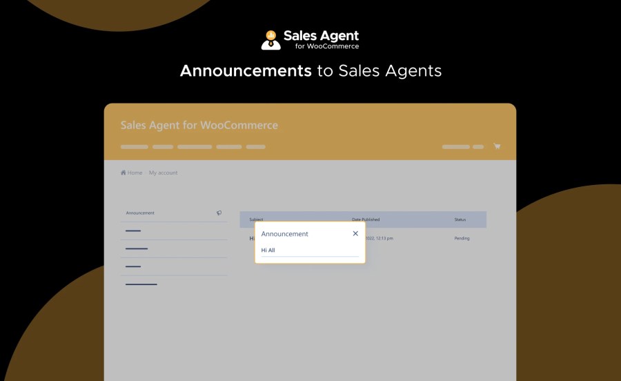 Announcements to Sales Agents Feature