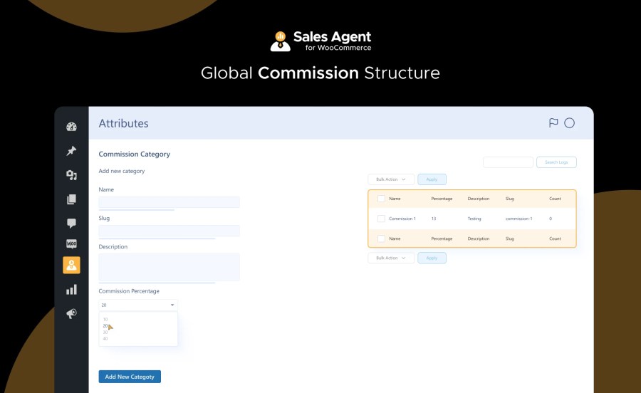 Global Commission Structure Feature