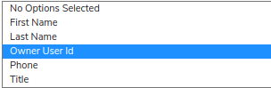 primary field selection list