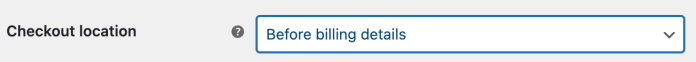 Setting for changing the location of the delivery fields in the checkout form.