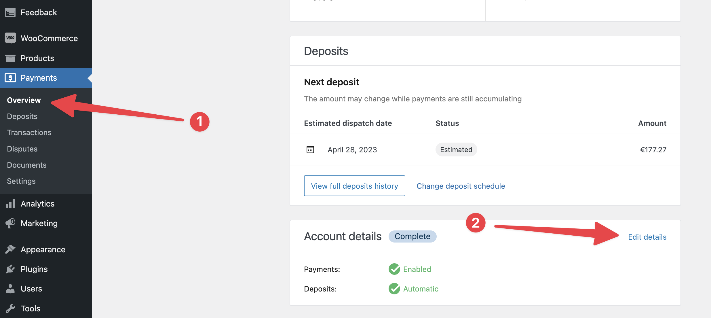 How do I access my Stripe Express account for WooCommerce Payments?