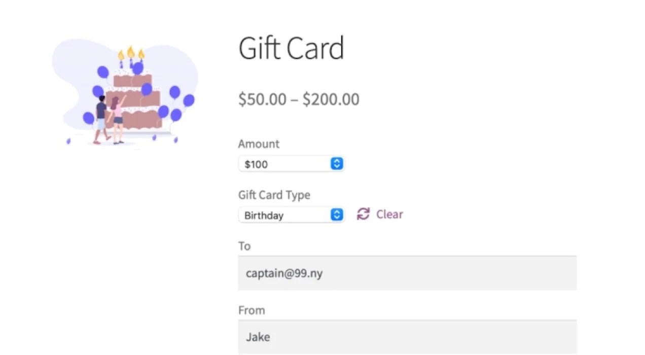 purchasing a gift card