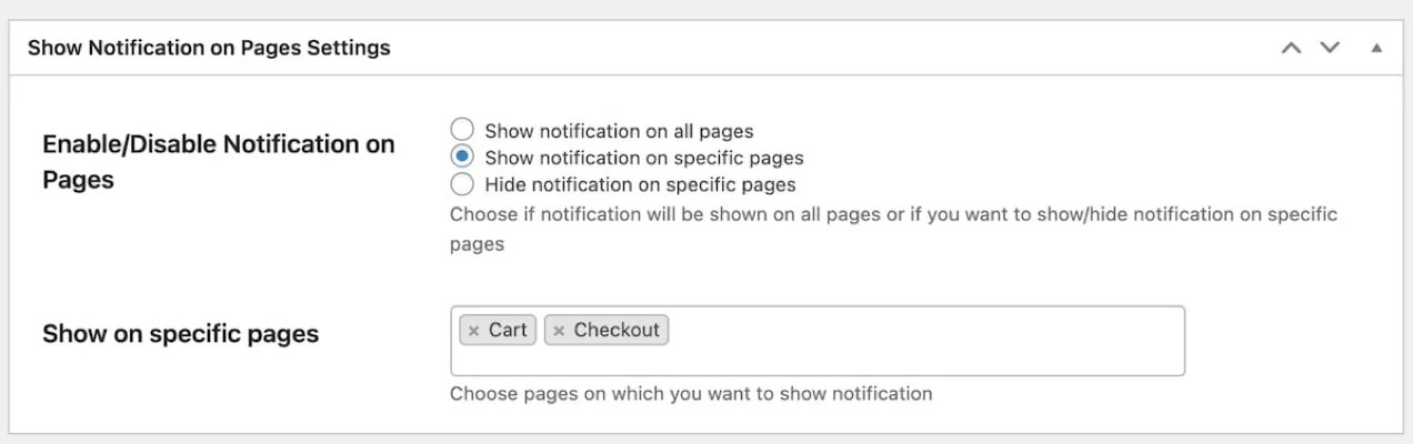 settings for page notifications