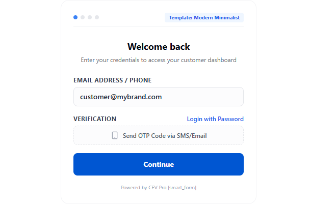 Smart Form — Branded Login and Registration