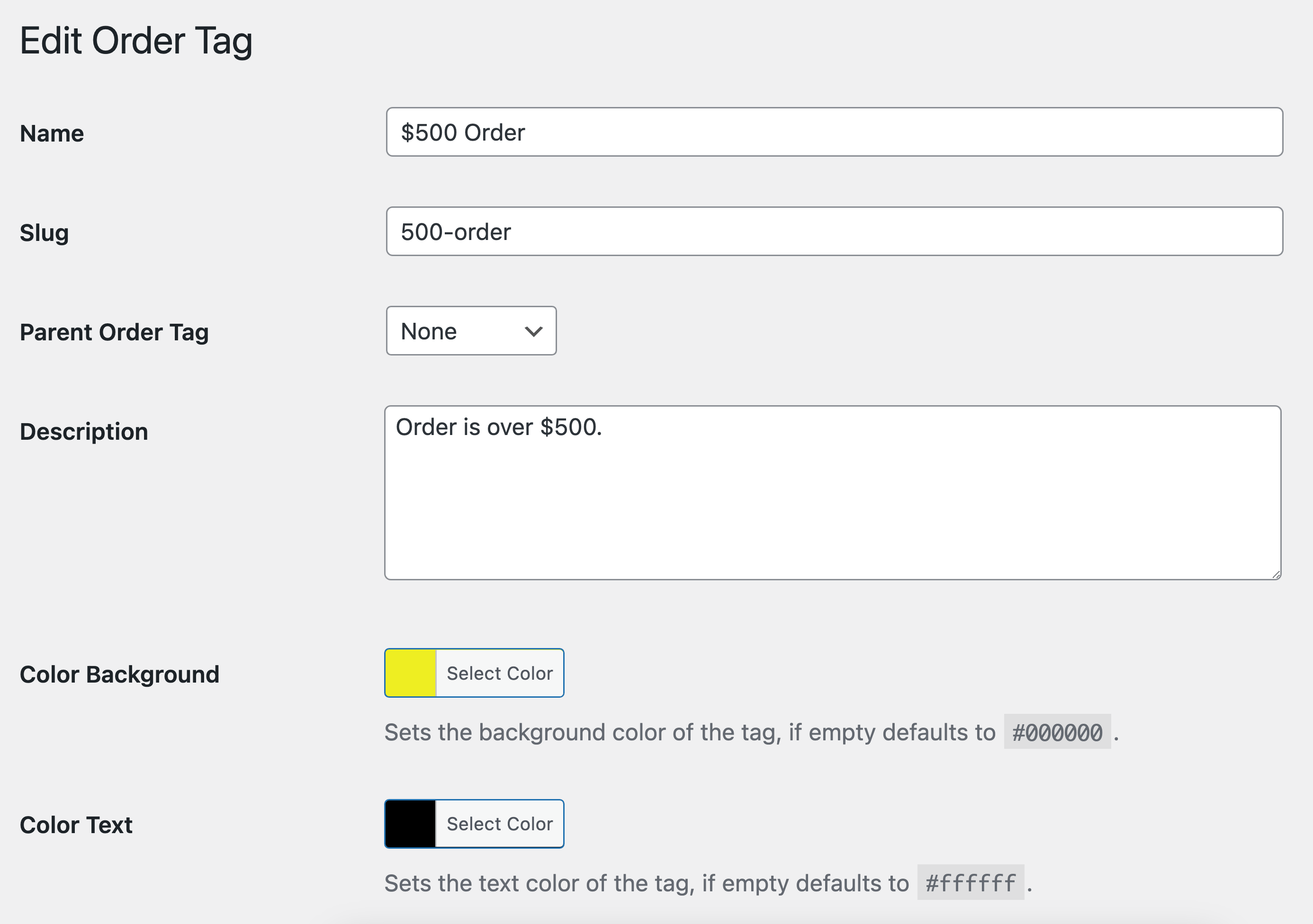 Back Order Tags Order Tags Documentation - WooCommerce
