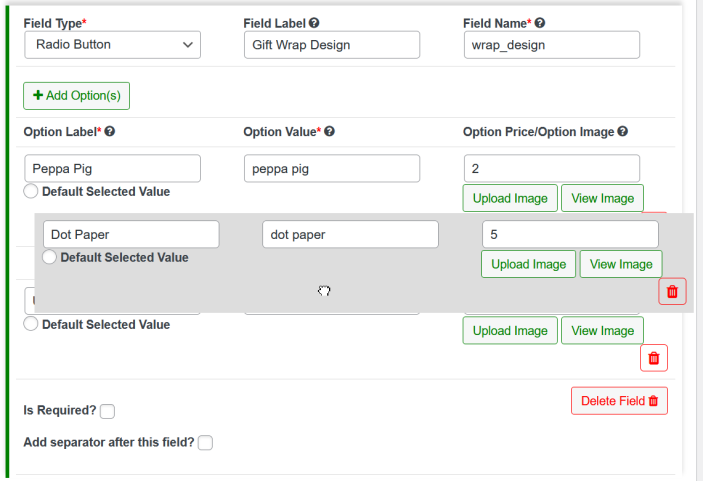 woocommerce product options