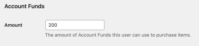 Account Funds can be modified on the customer's profile