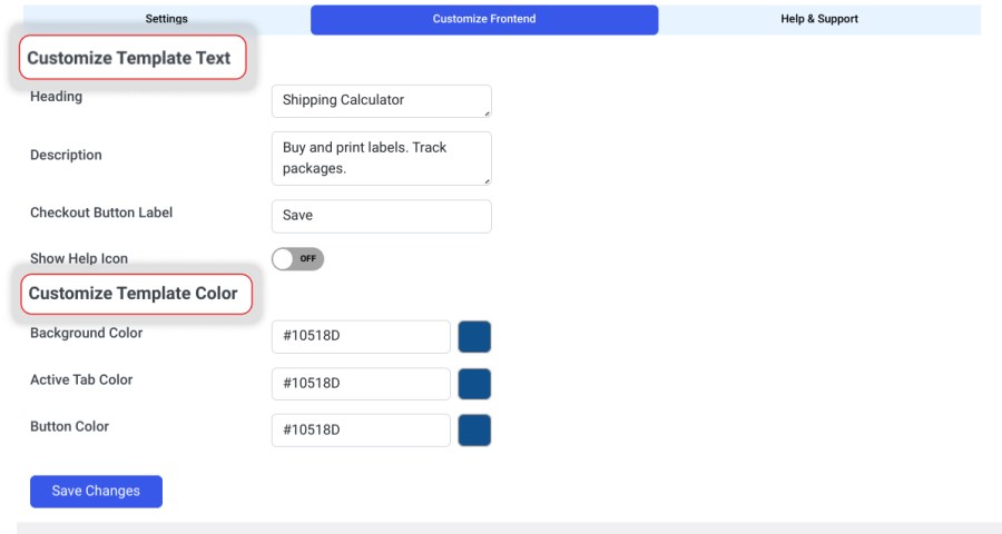 Customize Shipping Calculator Template