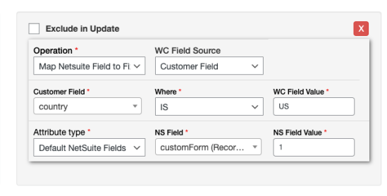 Map NetSuite Field