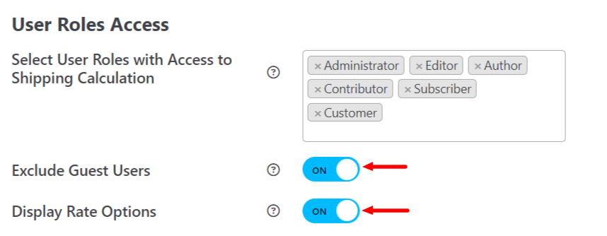 User role access