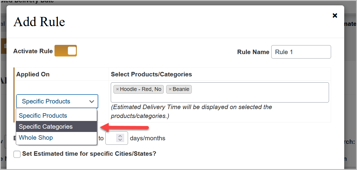 WooCommerce estimated delivery date and time