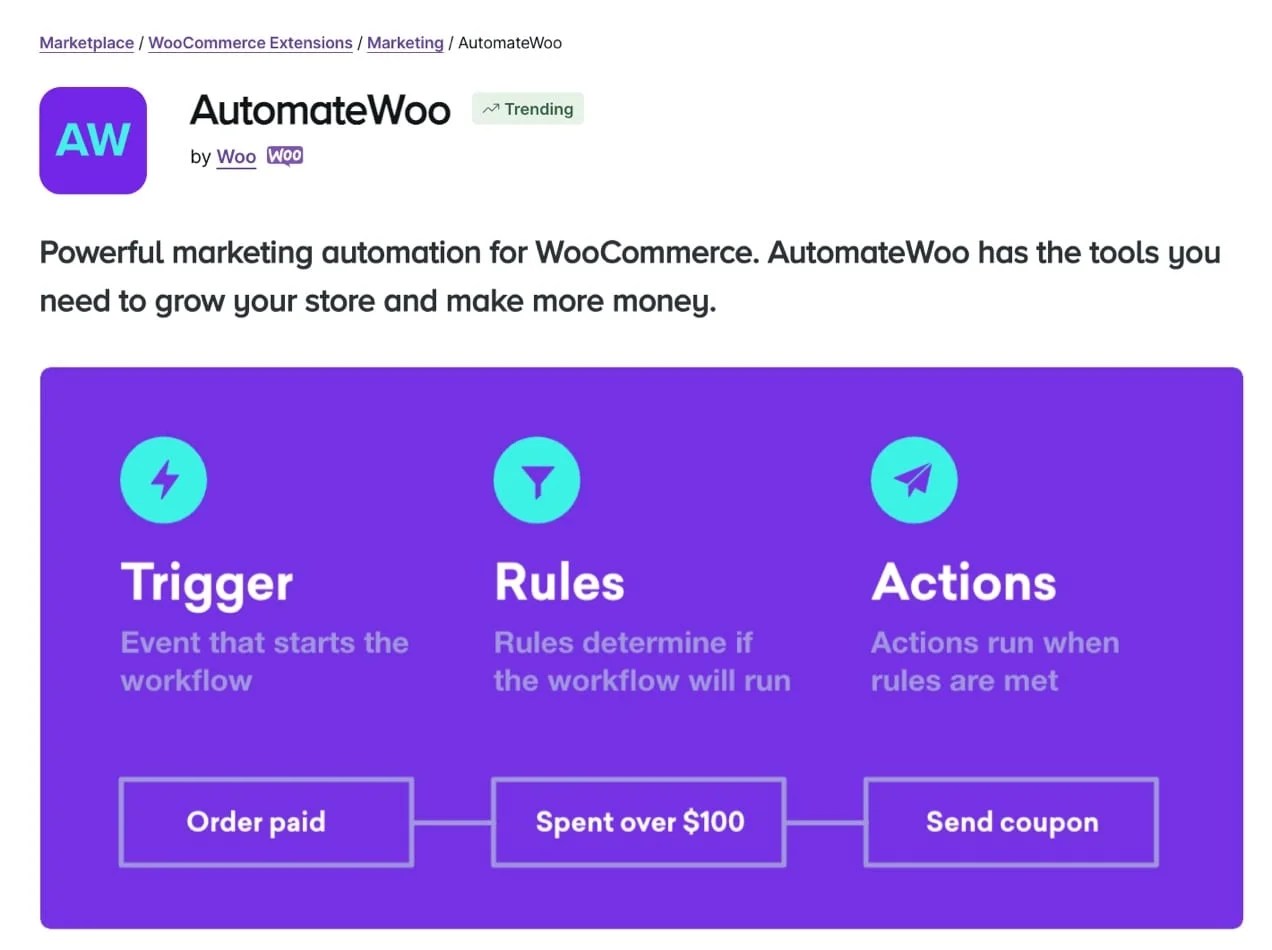 AutomateWoo extension page
