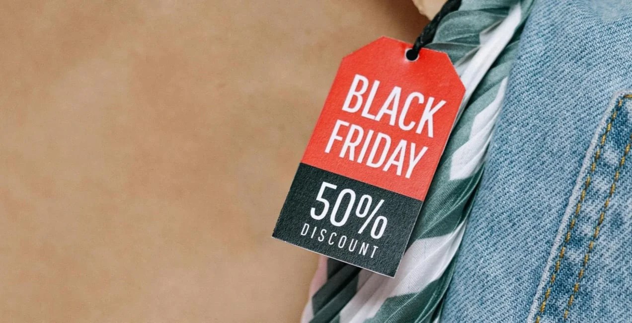 Black Friday sales tag on clothing