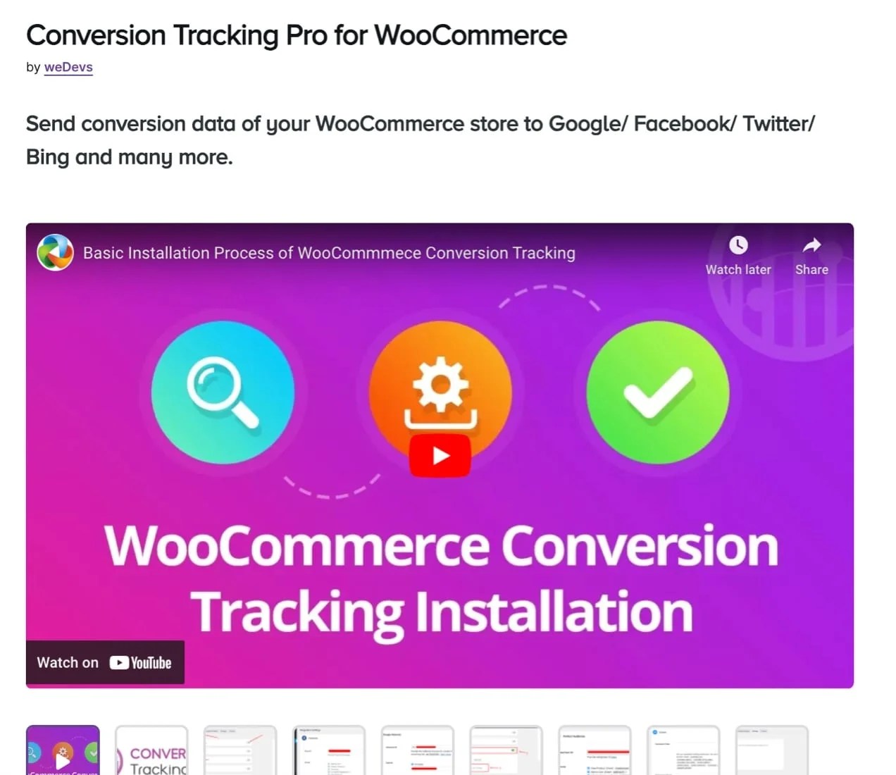 Conversion Tracking Pro extension page