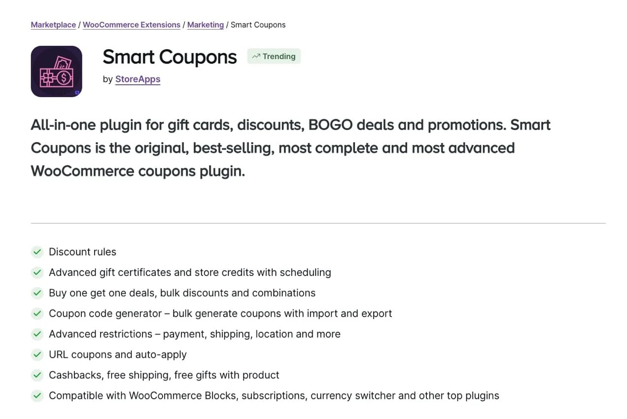 Smart Coupons extension