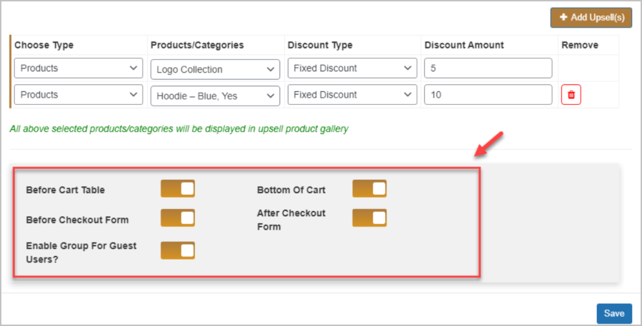 Entonnoir de vente incitative pour WooCommerce