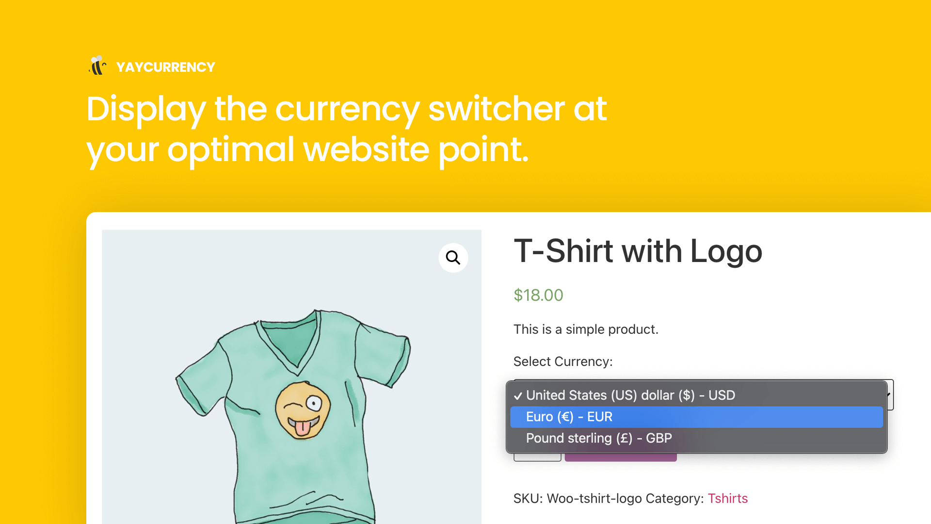 Display WooCommerce currency switcher on product page