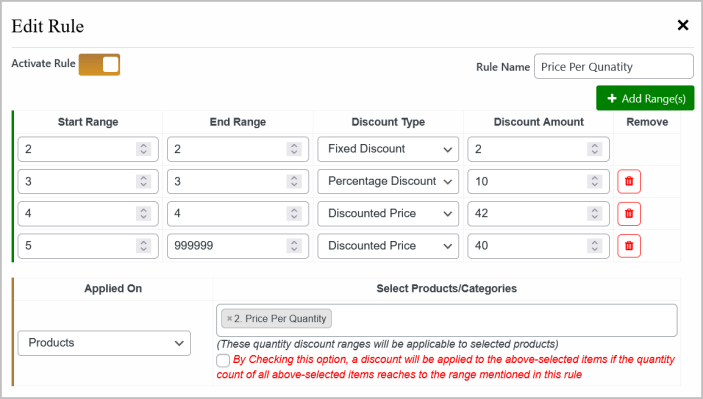 WooCommerce quantity discounts and pricings