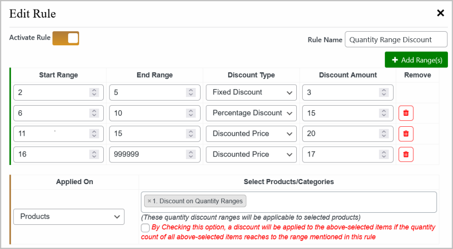 Remises et tarification basées sur la quantité de WooCommerce