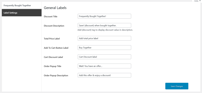 sale booster label settings