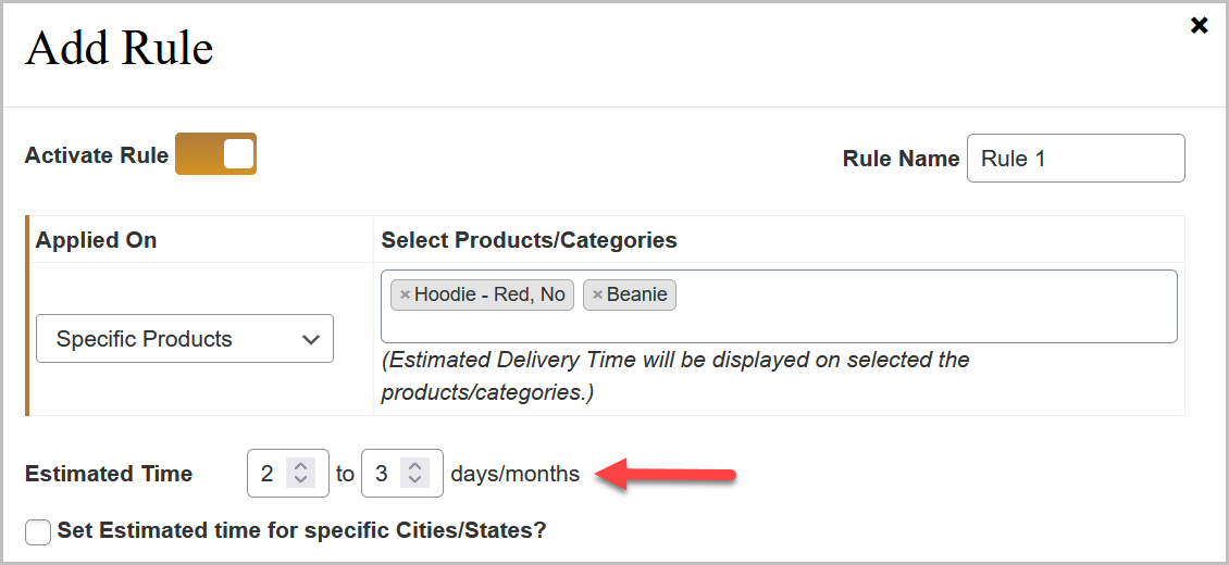 WooCommerce estimated delivery date and time
