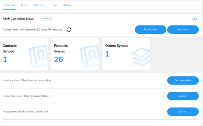 keap dashboard