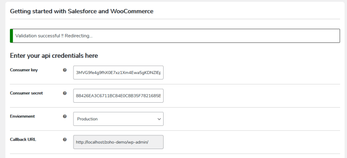 validating api details