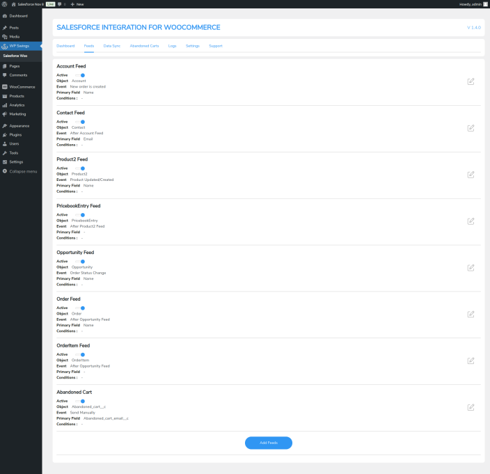 feed setting