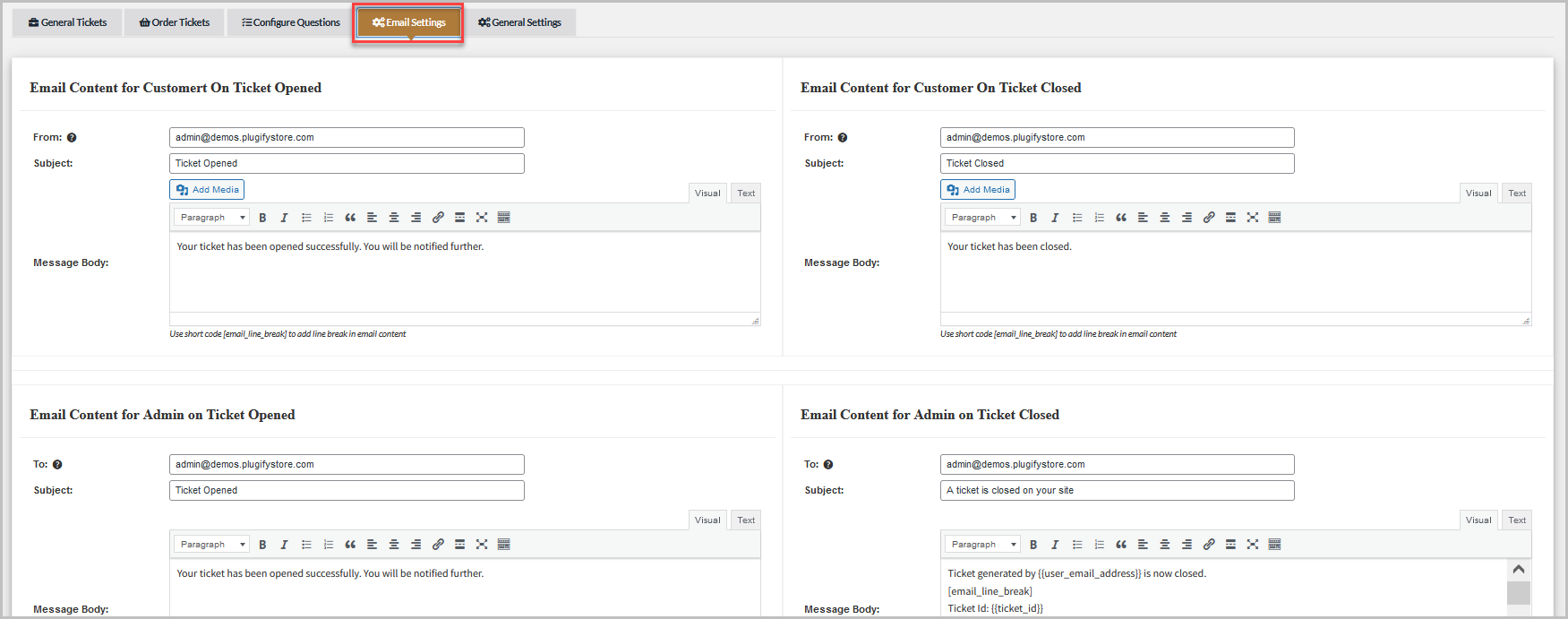 WooCommerce support ticket system