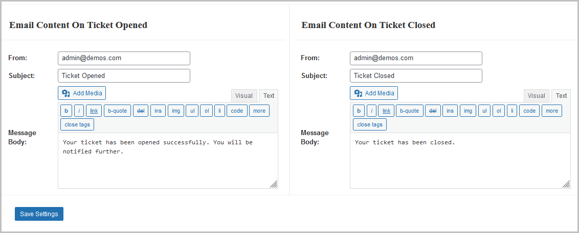 WooCommerce support ticket system